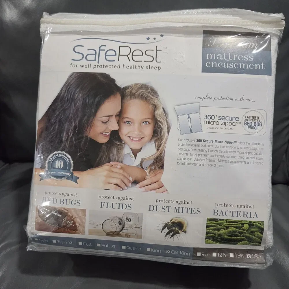 SafeRest Mattress Encasement Protecto California King Waterproof With Zipper